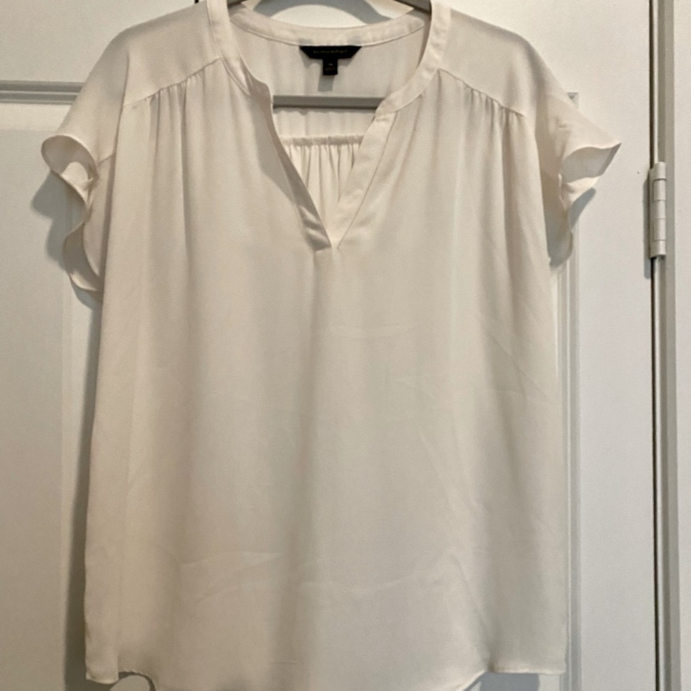 Banana Republic White Short Sleeve Blouse